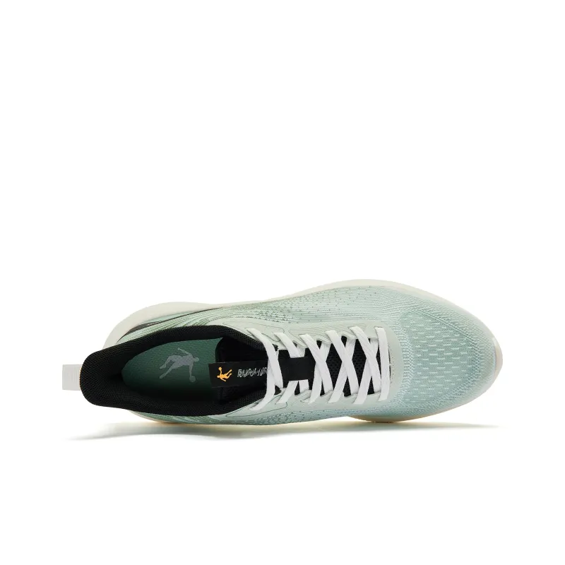 QIAODAN Cushioning Wear Resistant Low Top Running Shoes Men's White Green-3