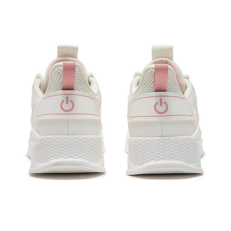 361° Cushioning Abrasion Resistant Breathable Low Top Casual Running Shoes Women's White Pink-4