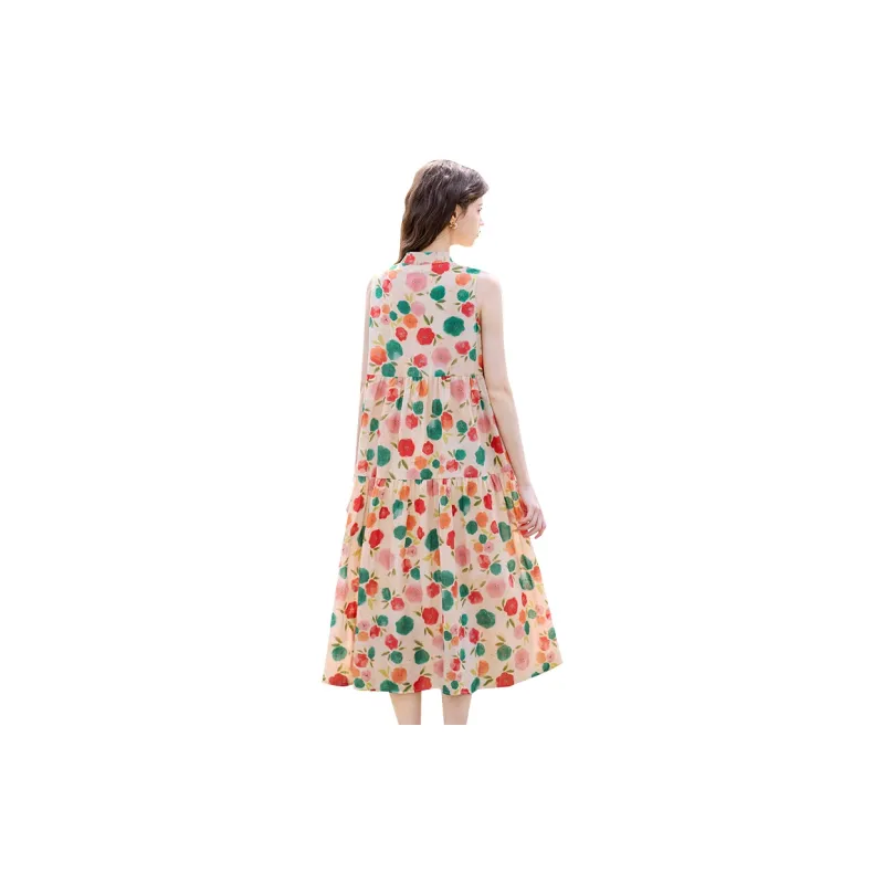 TOUCH Sleeveless Dress Women's Red Green Multicolor-1