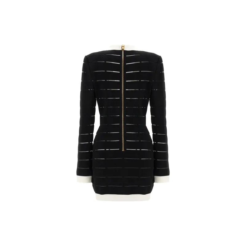 BALMAIN Button Embellished Knitted Mini Dress-1