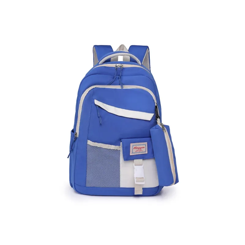 GEERDUN Water Repellent Fabric Backpack Unisex Black/Purple/Blue/Green/Pink-4