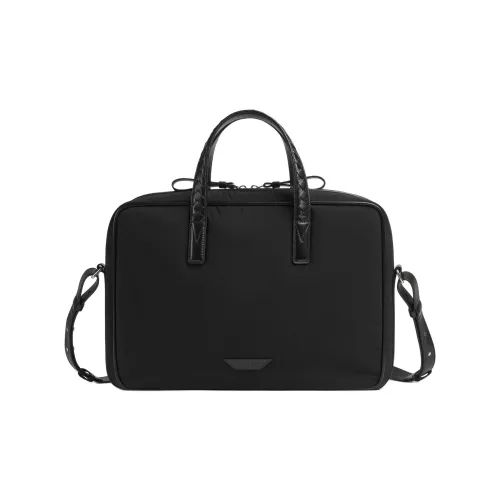 Bottega Veneta Polyamide One Shoulder Crossbody Portable Briefcases Men's Black