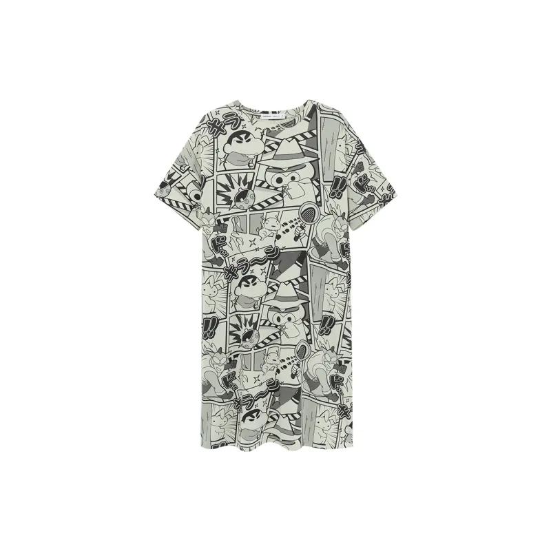 QINZUIMAO x Crayon Shinchan Nightgown Women's Light Green-0