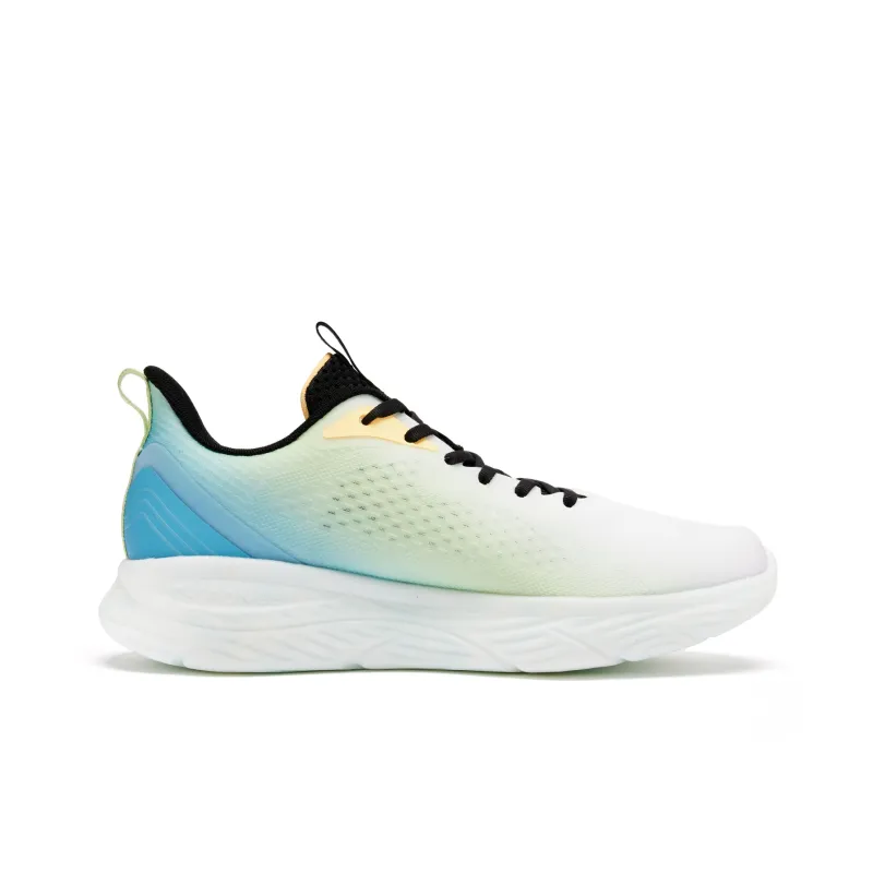 QIAODAN Cushioned Wear Resistant Lightweight Low Top Running Shoes Men's White Blue-1