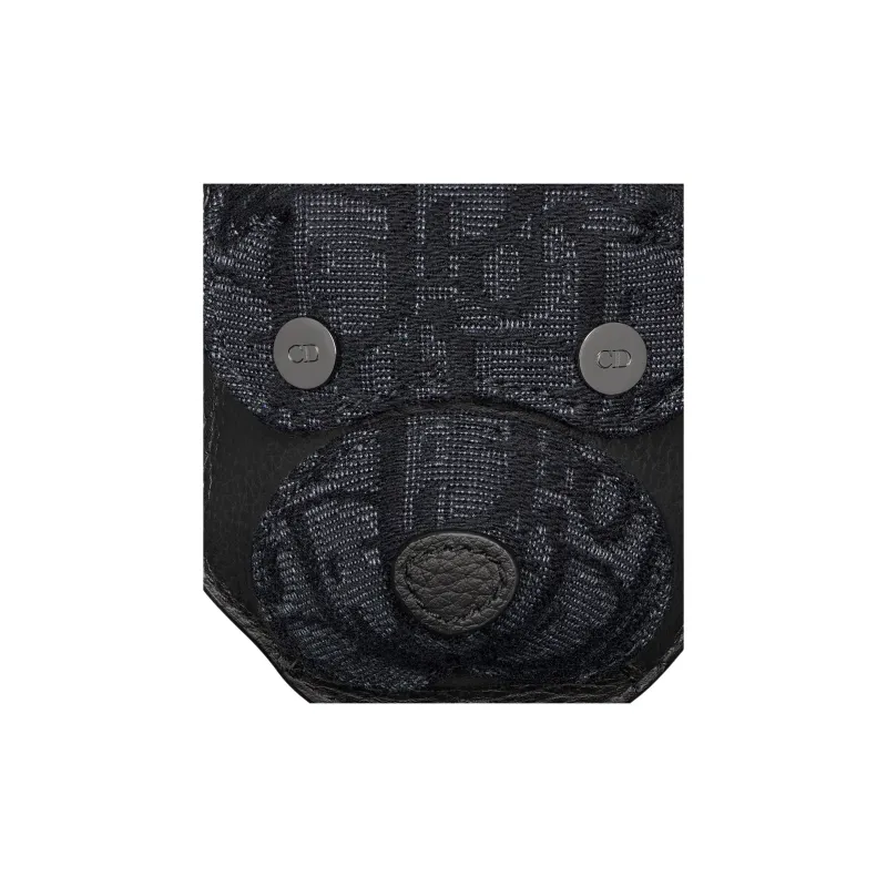 DIOR Bobby Grained Calfskin Earphone Case Unisex Black-5