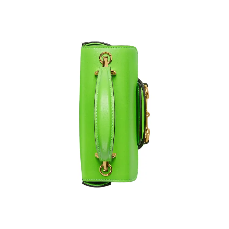 GUCCI Horsebit 1955 Leather Shoulder Bag Crossbody Bag Handbag Mini Women's Electric Green-5