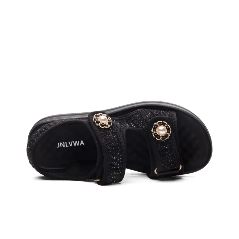 JNLVWA Beach Sandals Women's Black/Beige-7