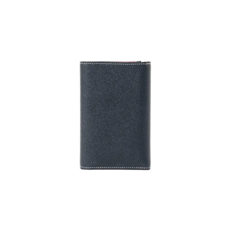 Beams Bridle Collaboration Calfskin Wallet Men's Black/Brown/Marine Blue-10