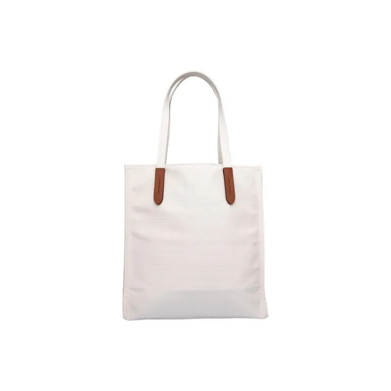 COACH Fabric With Leather Tote Bag, Shopping Bag, Handbag, Shoulder Bag Regular Women's White-2