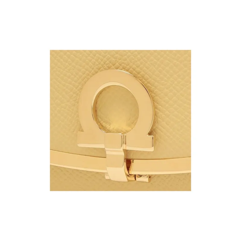 FERRAGAMO Leather Card Holder Women's Yellow-7