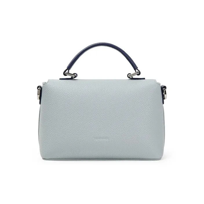 Teenmix Cow Leather With Synthetic Leather Handbag, Shoulder Bag, Crossbody Bag Women's Ecru/Sky Blue-11