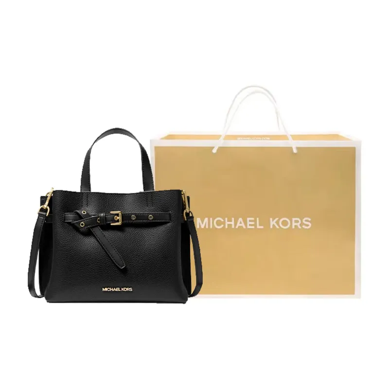 MICHAEL KORS Cow Split Leather Tote Bag Shopping Bag Crossbody Handbag Small Size Women's Black-10
