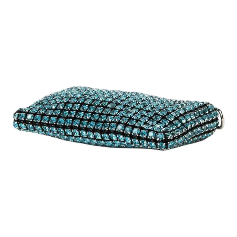 Beams Alloy Electroplated With Rhinestone Clutch Handbag Mini Women's Silver/Blue-6