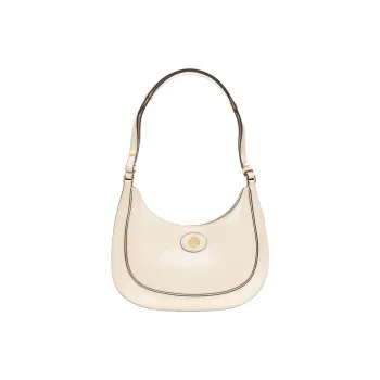 TORY BURCH Robinson Cow Leather Crescent Bag Handbag Shoulder Bag Women's White