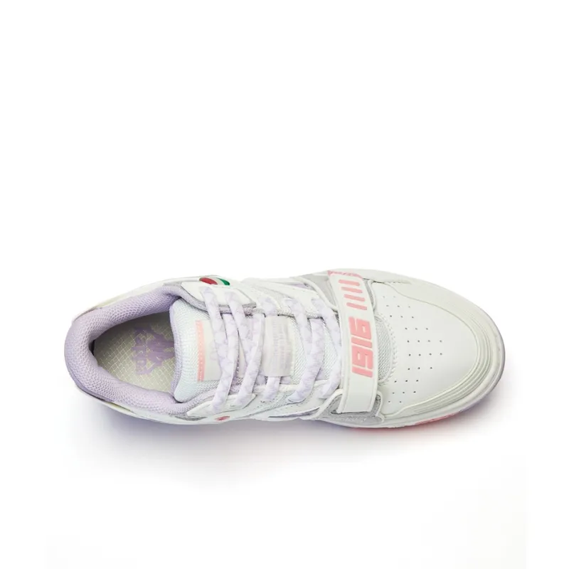 Kappa Slip Resistant, Abrasion Resistant, Lightweight Low Top Skateboard Shoes Women's White Pink-4
