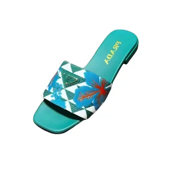 PRADA Slide Slippers Women's Green