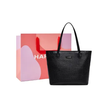 HARSON Synthetic Leather Tote Bag, Shoulder Bag Women's Black