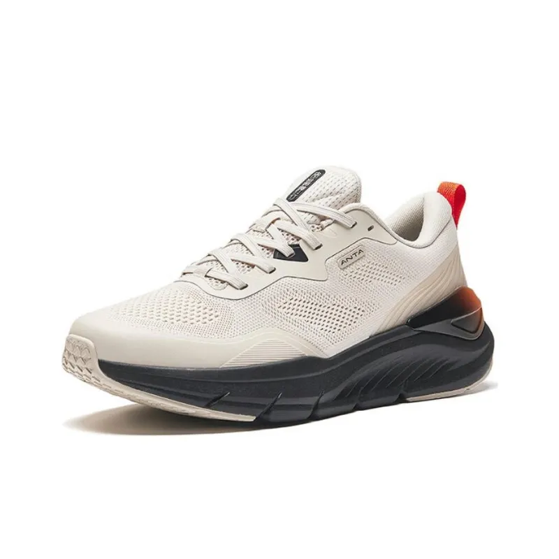 Anta Cushioning Low Top Running Shoes Men's Beige Black-1
