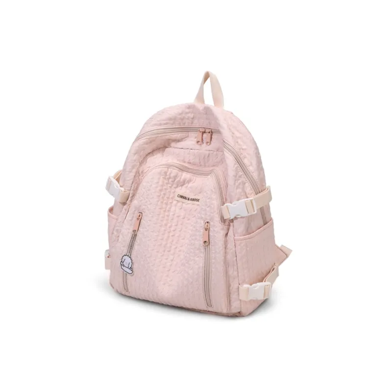 Simvay Clos Fabric Backpacks Backpack Large Size Women's Yellow Bubbles/Pink-8