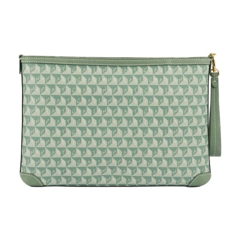 Anya Hindmarch Recycled Canvas Blend Canvas Bag Clutches Unisex Moss Green-2