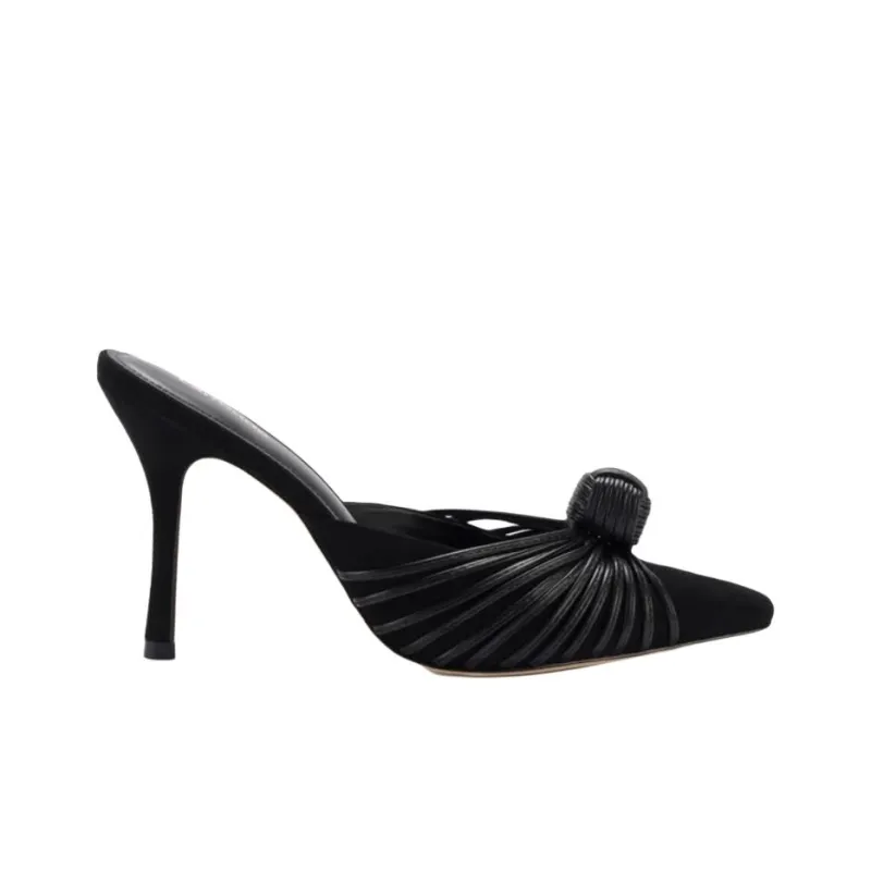 Larroude Closed Toe Slippers 9.6cm Women's Black-1