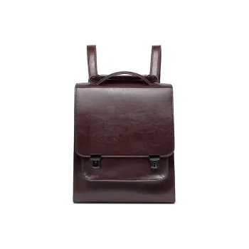 TTaG．baG Waxed Cow Leather Backpack Women's Black/Brown/Coffee