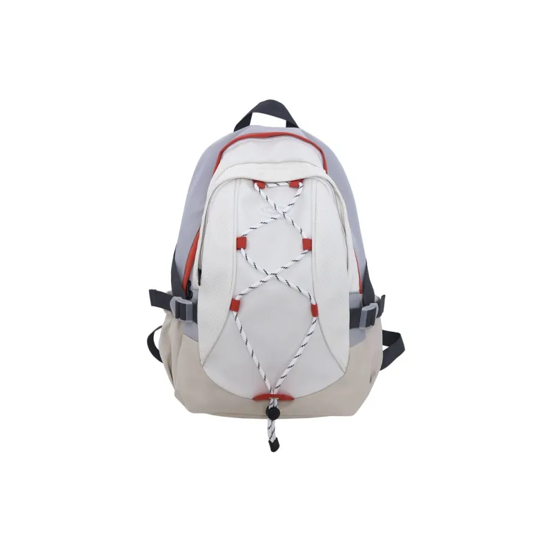 KAMLUI Nylon Backpack Backpack Student Backpack Regular Unisex White/Purple/Black-8