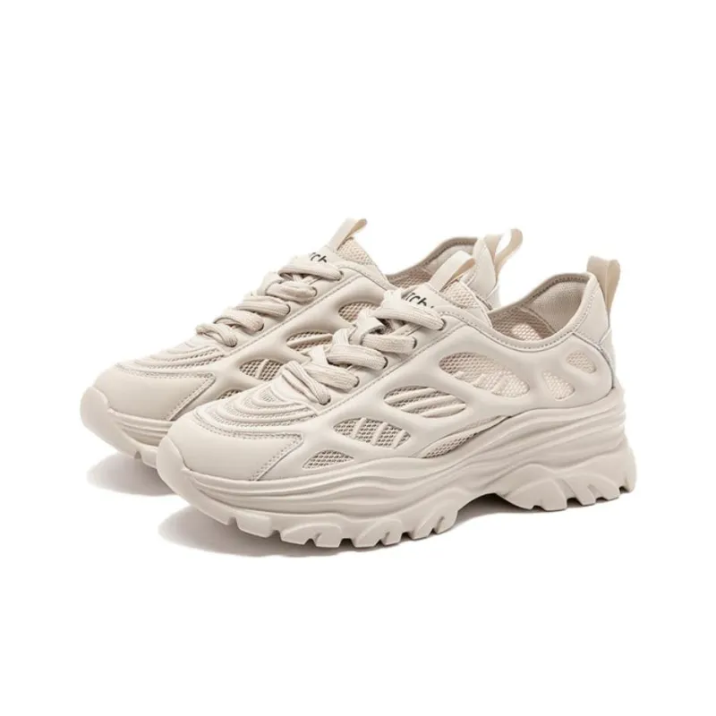 Satchi Low Top Chunky Sneakers Women's Apricot-1