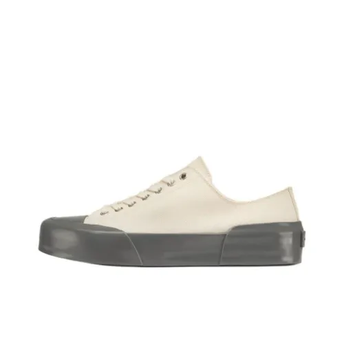 JIL SANDER Canvas Shoes Men Low-Top White Gray