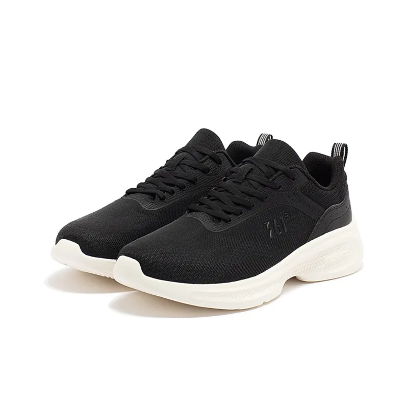 361° Cushioned Anti-Slip Wear-Resistant Breathable Lightweight Low-Top Casual Running Shoes Men's Black White-4