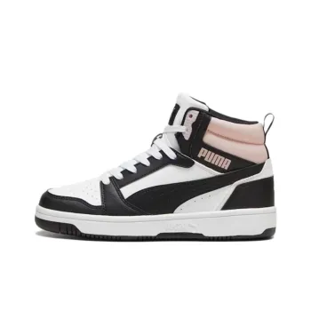 PUMA REBOUND Coverage Slip Resistant And Abrasion Resistant High Top Skateboard Shoes Unisex Black White