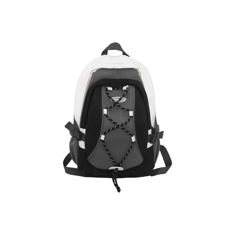 KAMLUI Nylon Backpack Backpack Student Backpack Regular Unisex White/Purple/Black-14