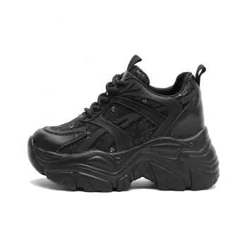 Satchi Height Increasing Low Top Chunky Sneakers Women's Black