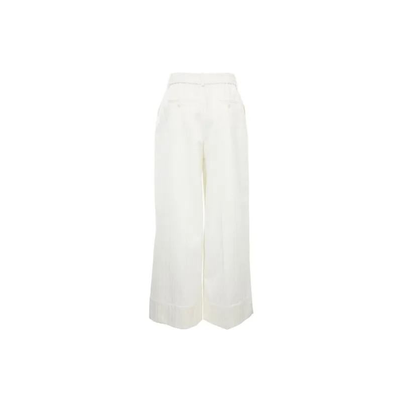 Christopher John Rogers SS24 Casual Pants Women's Ecru-1