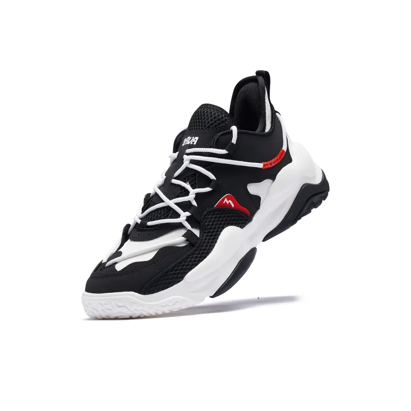 361° Cushioning Lightweight Low-Top Basketball Shoes Men's Black White-3