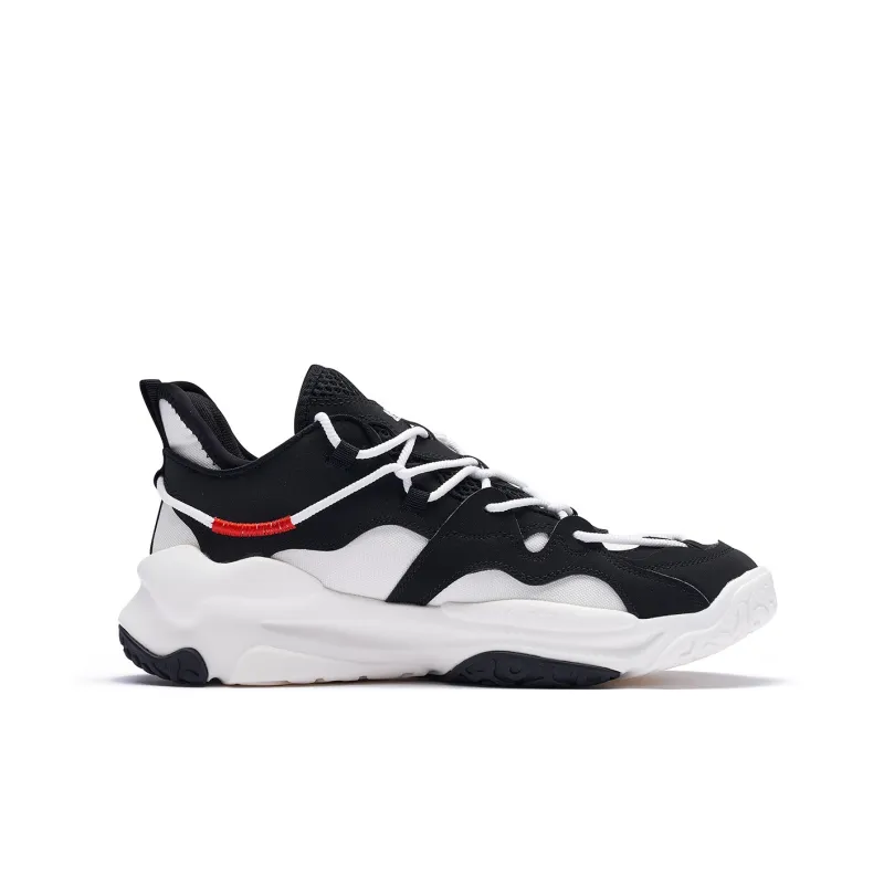 361° Cushioning Lightweight Low-Top Basketball Shoes Men's Black White-1