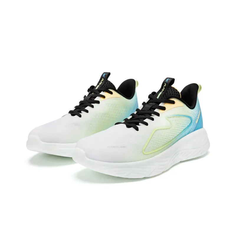 QIAODAN Cushioned Wear Resistant Lightweight Low Top Running Shoes Men's White Blue-2