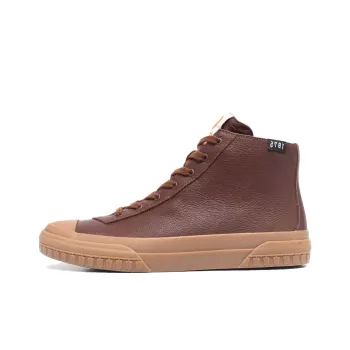 CAMPER High Top Skateboard Shoes Women's Red Brown