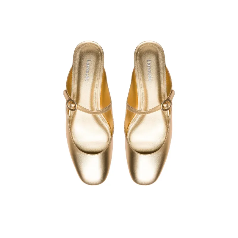 Larroude Slip-Resistant Wrap-toe Slippers Women's Gold-3