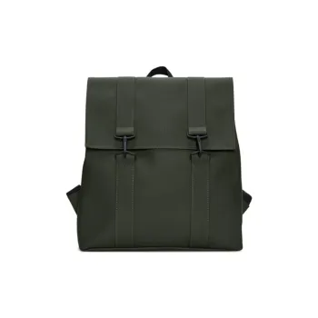 Rains Polyurethane Coating Texture Polyester Backpack Regular Unisex Green