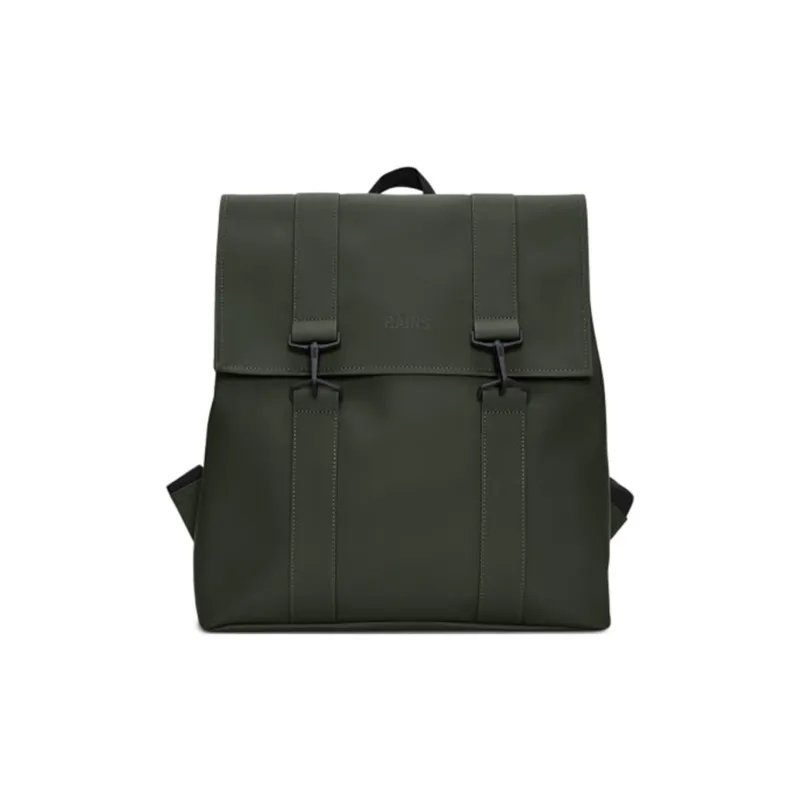 Rains Polyurethane Coating Texture Polyester Backpack Regular Unisex Green-0