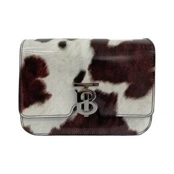 Burberry Patent Leather Cow Leather Shoulder Bag Women's Mahogany