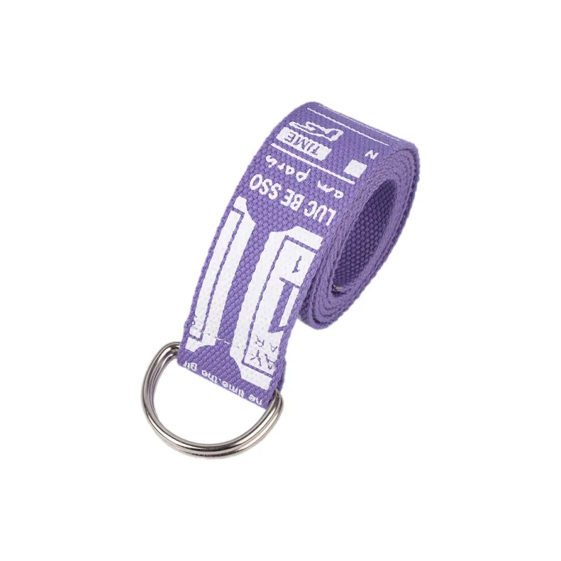 Mulinsen Trendy Brand English Letter Newspaper Patterned Print Korean Style Double Loop D Shaped Belt Unisex Width 3.8-4