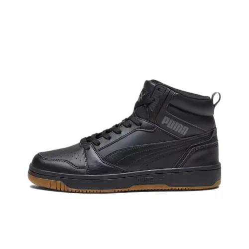 PUMA REBOUND Anti-Slip Wear-Resistant High-Top Skateboard Shoes Unisex Black