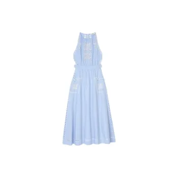 Sandro SS24 Sleeveless Dress Women's Sky Blue