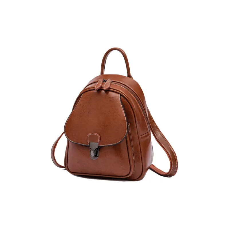 TTaG．baG Waxed Cow Leather Backpack Women's-12
