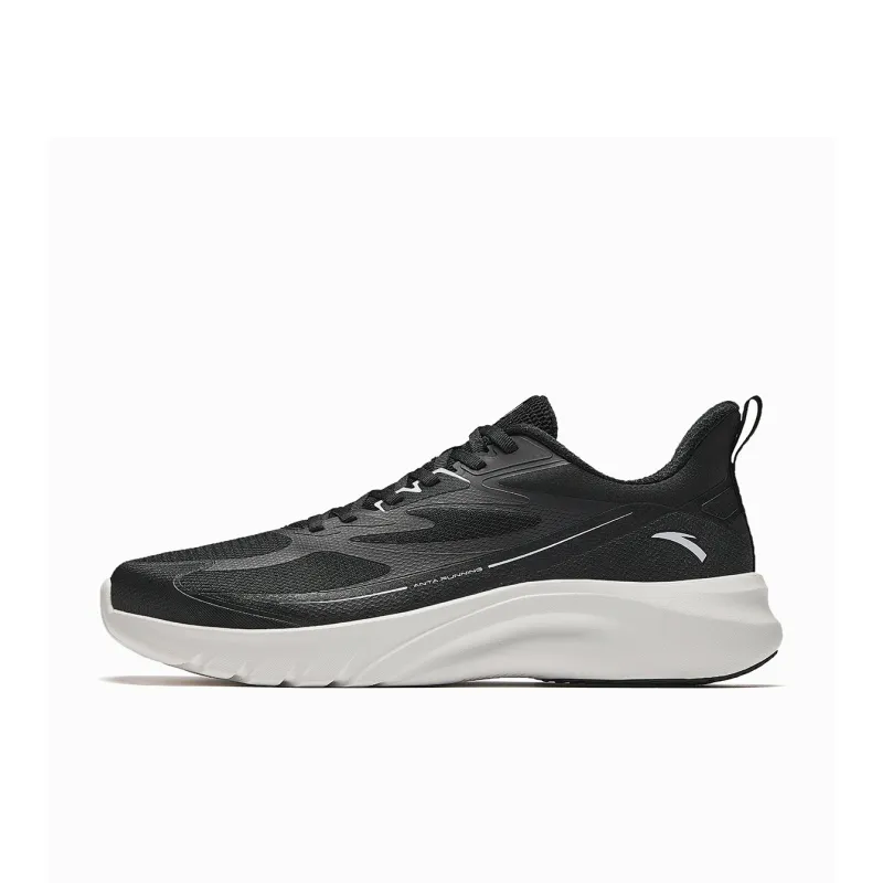 Anta Cushioning Breathable Low Top Casual Running Shoes Men's Black Gray-0