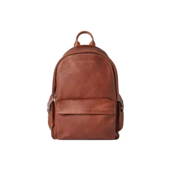 Brunello Cucinelli Grained Calfskin Backpack Men's Brown