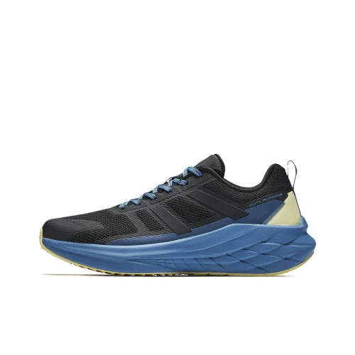 ANTA Running Shoes Men Low-Top Basic Black/Vintage Blue/Beige/Natural Silk