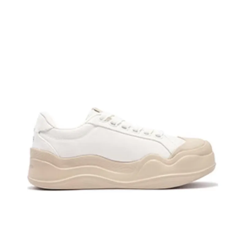 361° Not Duck Non slip Lightweight Low Top Skateboard Shoes Women's White Apricot-1